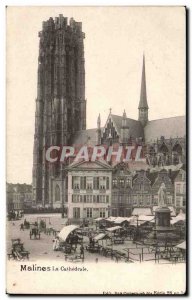 Belgium Mechelen Old Postcard The cathedral