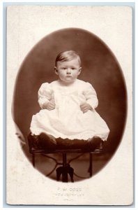 c1910's Baby Toddler Studio Newburyport Massachusetts MA RPPC Photo Postcard