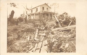 G7/ Pleasant Hills Iowa RPPC Postcard c1910 Storm Disaster Home 1