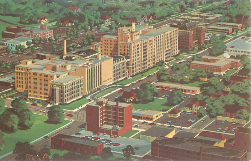 Indianapolis IN Methodist Hospital Aerial View Vintage Postcard