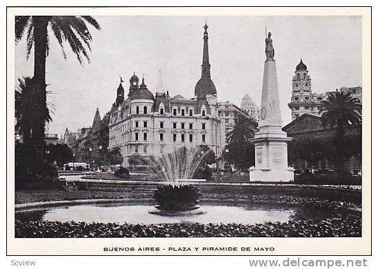 RP; BUENOS AIRES, Plaza y Piramide de Mayo, Argentina, 10-20s