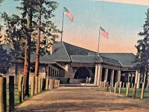 Postcard O.S.L. Railroad Depot, West Yellowstone,  Montana   W4