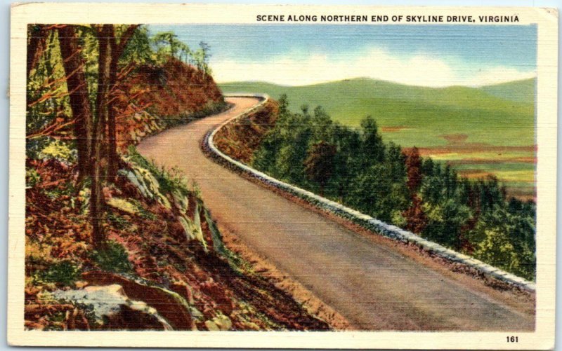 Postcard - Scene Along Northern End of Skyline Drive, Virginia