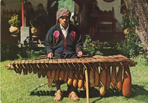 Native Indian Playing Typical Marimba Instrument