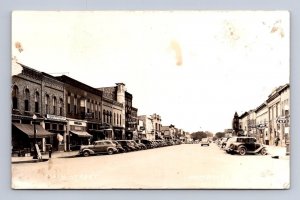 RPPC MAIN STREET HUMBOLDT IOWA REAL PHOTO POSTCARD (1930s)