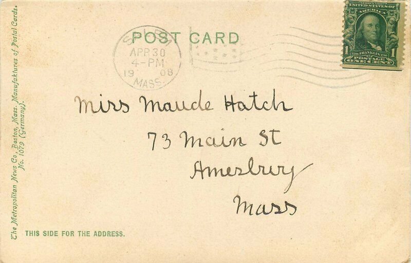 Salem Massachusetts Town House Square Metropolitan 1908 Postcard 21-10396