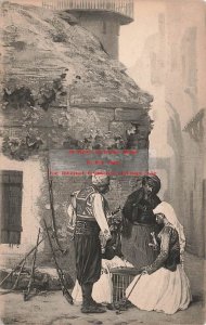 Men in Native Ethnic Costume Watching and Playing a Game of Chess