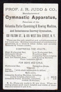 JR JUDD & CO*NYC*GYMNASTIC APPARATUS*COLUMBIA PARLOR EXERCISING & ROWING MACHINE