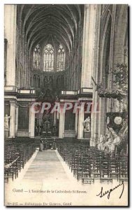 Old Postcard The Ghent Interior of Cathedrale St Bavo