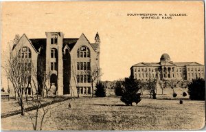 Southwestern M.E. College, Winfield KS c1918 Vintage Postcard J25