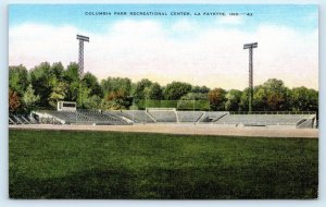 LA FAYETTE, IN Indiana ~  COLUMBIA PARK Recreation Center c1940s Kropp Postcard