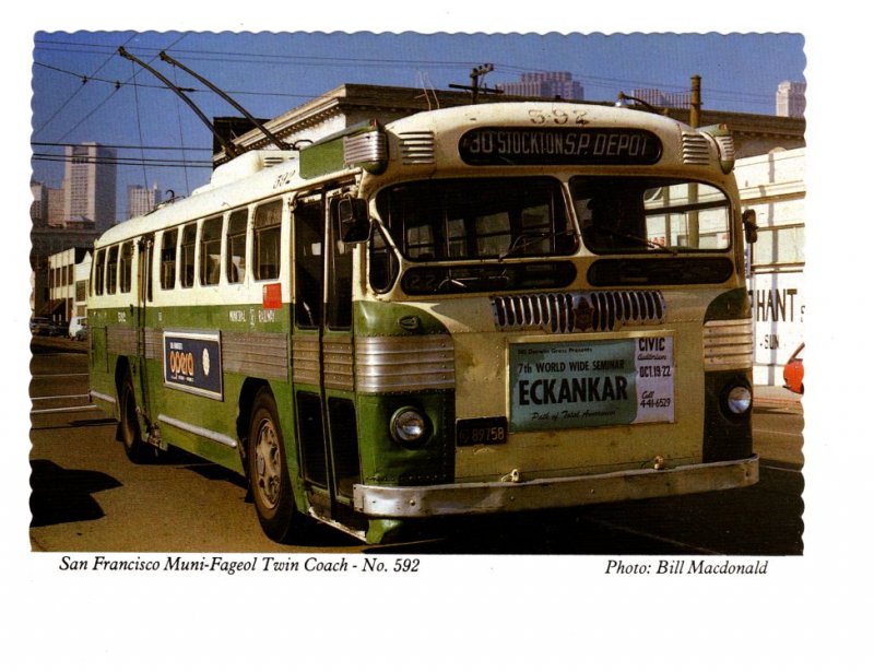 Trolley, San Francisco Muni Fageol Twin Stockton Coach, California