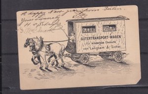 GERMANY, GUTERTRANSPORT WAGEN, FUR KINDERLOSE EHELEUTE, 1902 ppc., used.