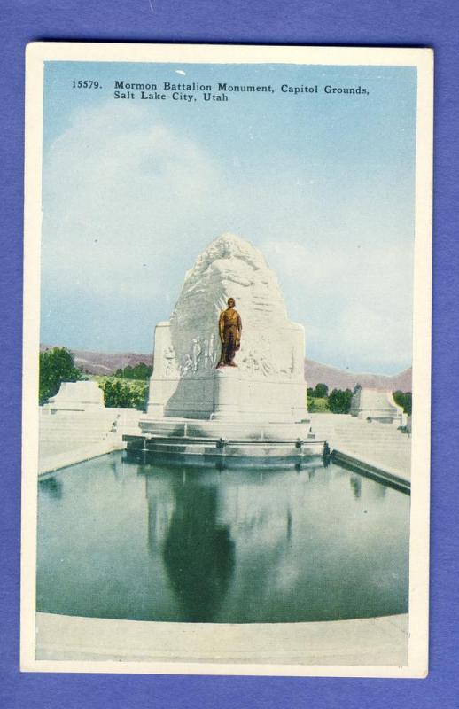 Salt Lake City, Utah/UT Postcard, Mormon Battalion Monument