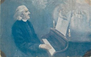 Hungarian Classics pianist composer conductor Liszt Ferenc surrealism postcard 