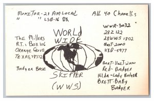 Postcard QSL CB Ham Radio Amateur Card From Orange Grove Texas  