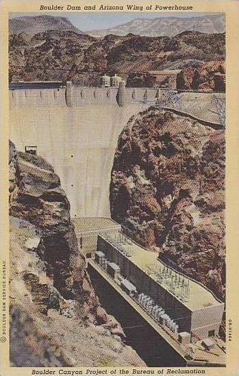 Nevada Boulder Dam Boulder Dam And Arizona Wing Of Powerhouse