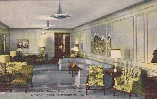 Pennsylvania Elizabethtown Lounge Interior Nurses' Memorial Home Masonic Home...