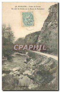 Old Postcard Avallon Vallee du Cousin Cousin corner on Route Pontaubert