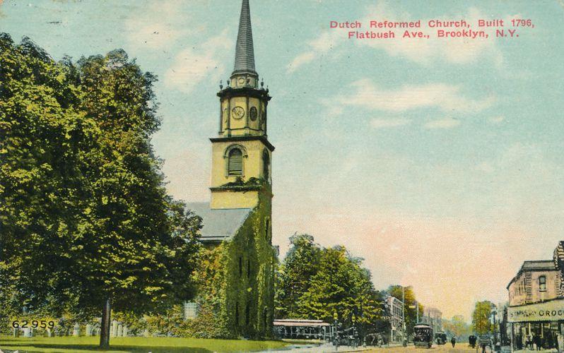 Dutch Reformed Church on Flatbush Avenue - Brooklyn NY, New York - pm 1910 - DB