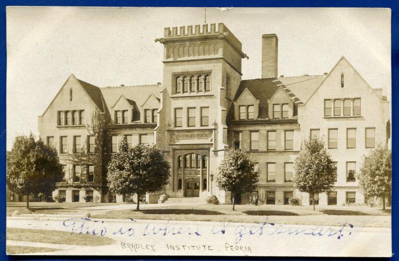 Bradley Institute Peroia Illinois il 1909 real photo postcard RPPC