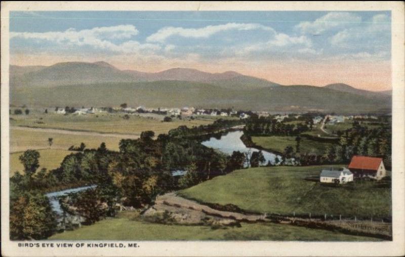 Kingfield ME Birdseye c1920 Postcard United States Maine Other