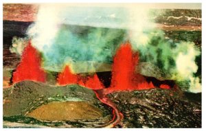 Eruption of Mauna Loa Volcano Hawaii National Park Big Island Hawaii Postcard