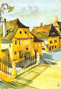 B22360 Juliana Fabritius Dancu Stairs in Sibiu painting