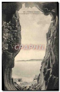 Old Postcard Perros Guirec Great Cave Trestignel