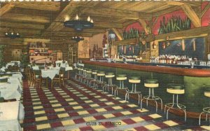 Illinois Chicago 1940s Club El Bianco Interior Teich linen Postcard 22-3932