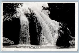 Davis Oklahoma OK Postcard RPPC Photo Turner Falls 72 Feet High c1940's Vintage