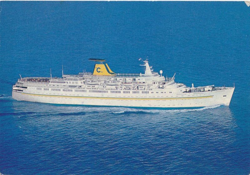 Steamer M/S Daphne Cruising Italian Style Mailed at Antigua & Barbuda - pm 1989