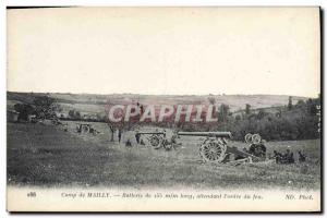 Old Postcard Militaria Camp of Mailly Battery 155 mm long