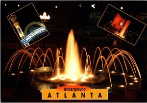 Continental Postcard- Underground Atlanta at Night- Atlanta, Georgia- CE4
