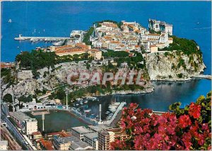 Modern Postcard Principality of Monaco Rock of Monaco and the Football Stadium
