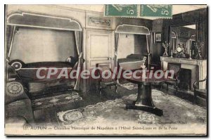 Old Postcard Autun Room Napoleon History at the Hotel Saint Louis and the Pos...