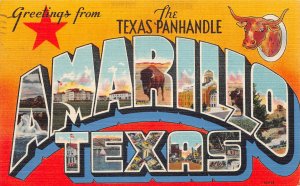 Amarillo, Texas, Greetings From Amarillo, Large Letters, AA370-29