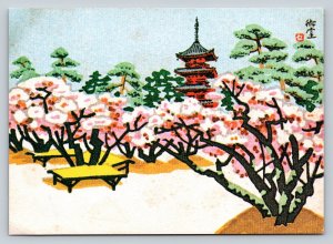 Cherry Blossoms at Ninnaji Temple KYOTO Japan 4x6 VINTAGE Postcard 0338
