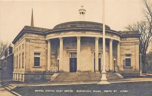 Waterville ME Post Office Exterior RPPC Real Photo Postcard