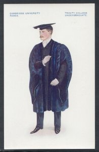 Cambridgeshire Postcard - Cambridge University Robes, Trinity College  RS15397