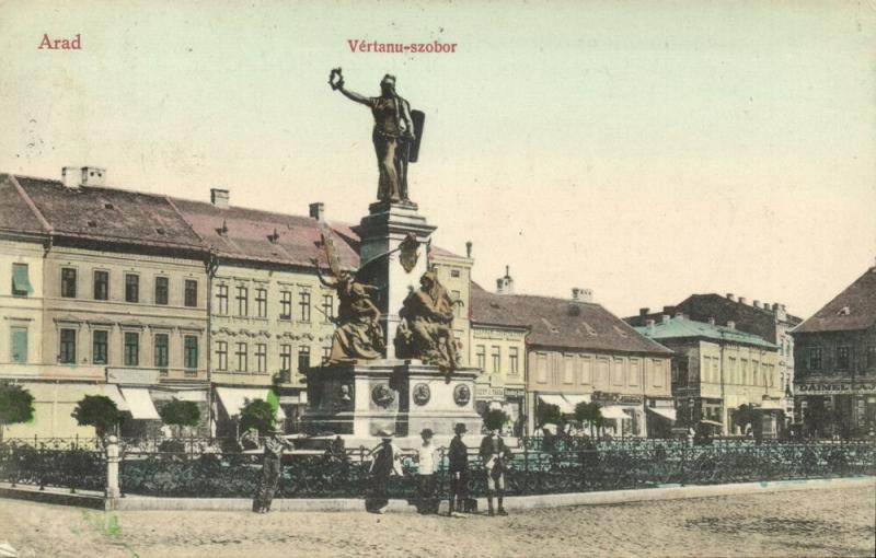 romania, ARAD, Vértanu-szobor, Martyrs Statue (1913) Postcard