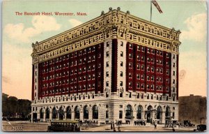 Worcester Massachusetts MA, The Bancroft Hotel Building, Vintage Postcard