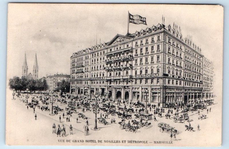 Vue du Grand Hôtel de Noailles et Métropole MARSEILLE France Postcard