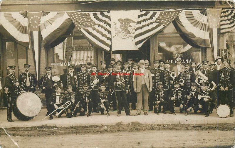 MT, Anaconda Butte or Helena? Montana,RPPC,American Federation Of Musicians Band