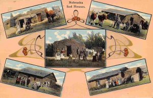 Nebraska Sod Houses Multi View 1911 postcard