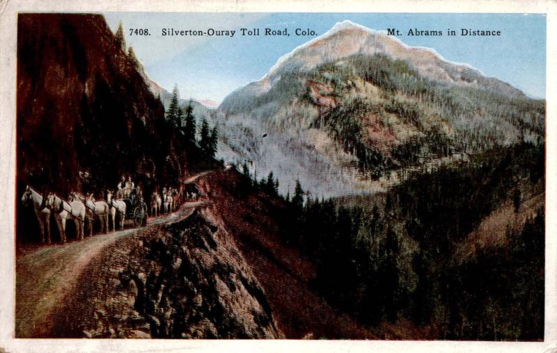 Silverton-Ouray Toll Road, Colorado, Mt. Abrams, Vintage Postcard F24 