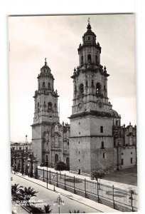 Morelia Michoacan Mexico RPPC Real Photo 1930-1950 Morelia Cathedral