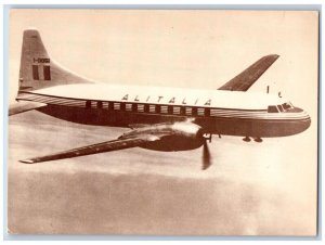 Fiumicino Italy Postcard Alitalia Convair 340 Airplane c1940's Unposted