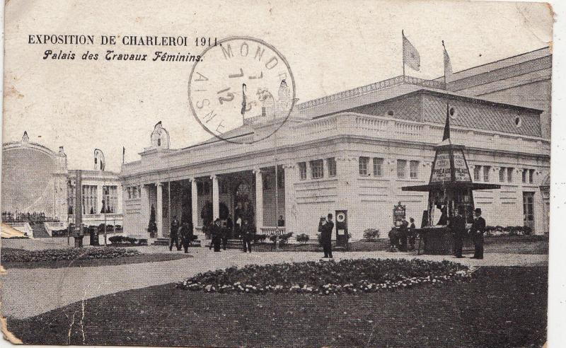 BF17111 exposition de charleroi 1911 palais des travaux belgium front/back image