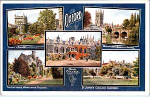 OXFORD,  United Kingdom    Nice MULTIVIEW c1910s Postcard  4 COLLEGES